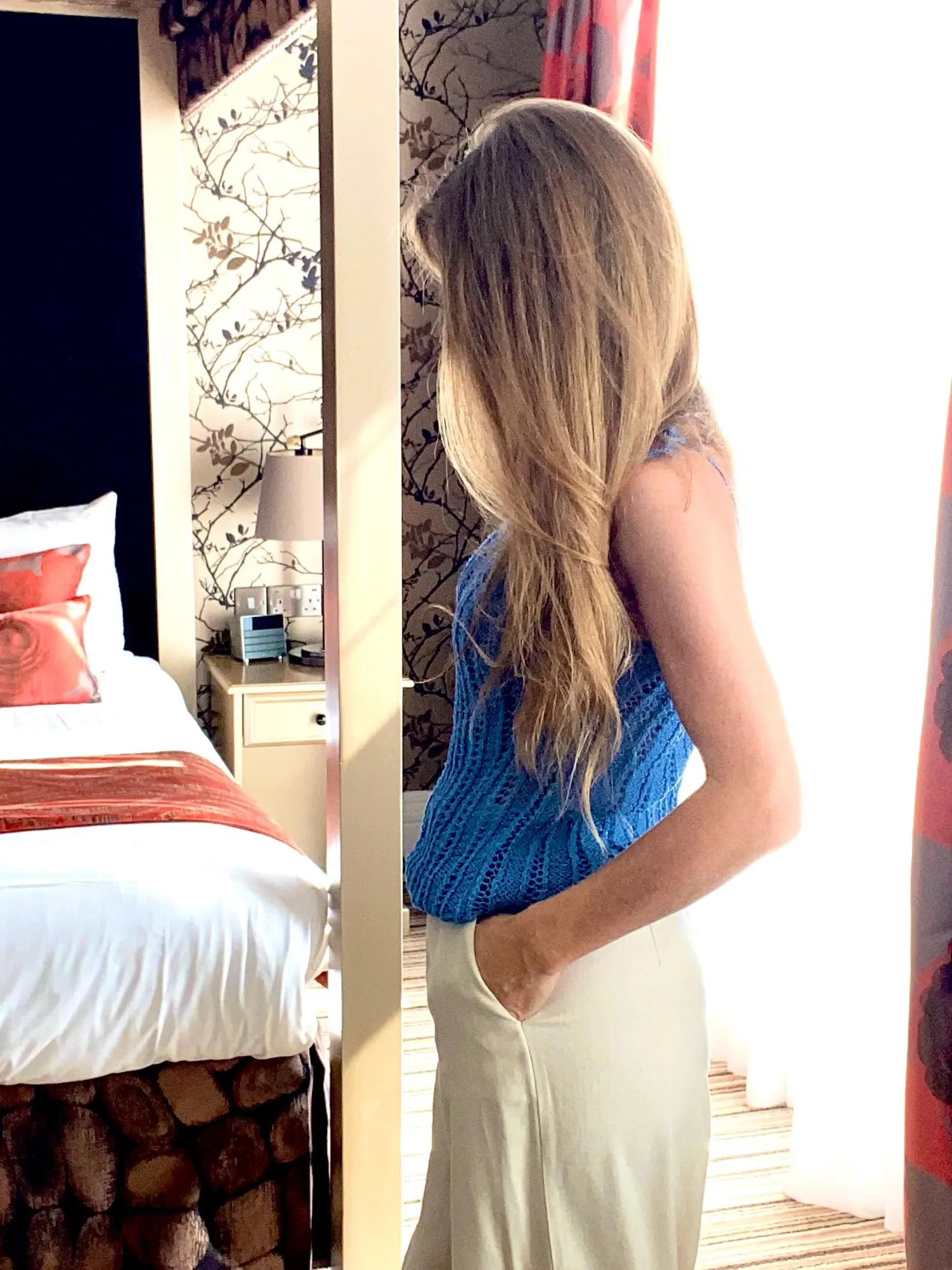Hand-knitted summer top: cashmere and cotton beach tank top