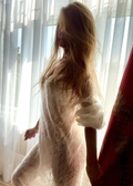 Handmade mohair and silk midi dress: sheer boho-style knitted wedding cover-up