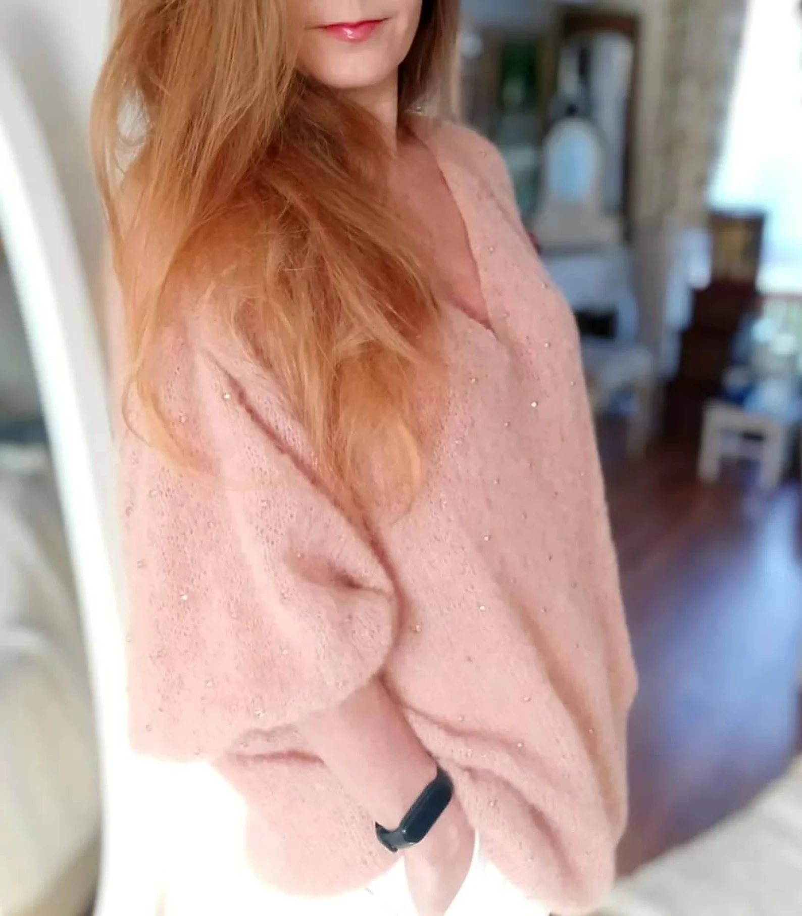 Luxury Hand Knitted Alpaca Silk Top for Women, Soft Bridal Bolero Embellished Pullover, Sustainable Gift Made to Order Knitwear