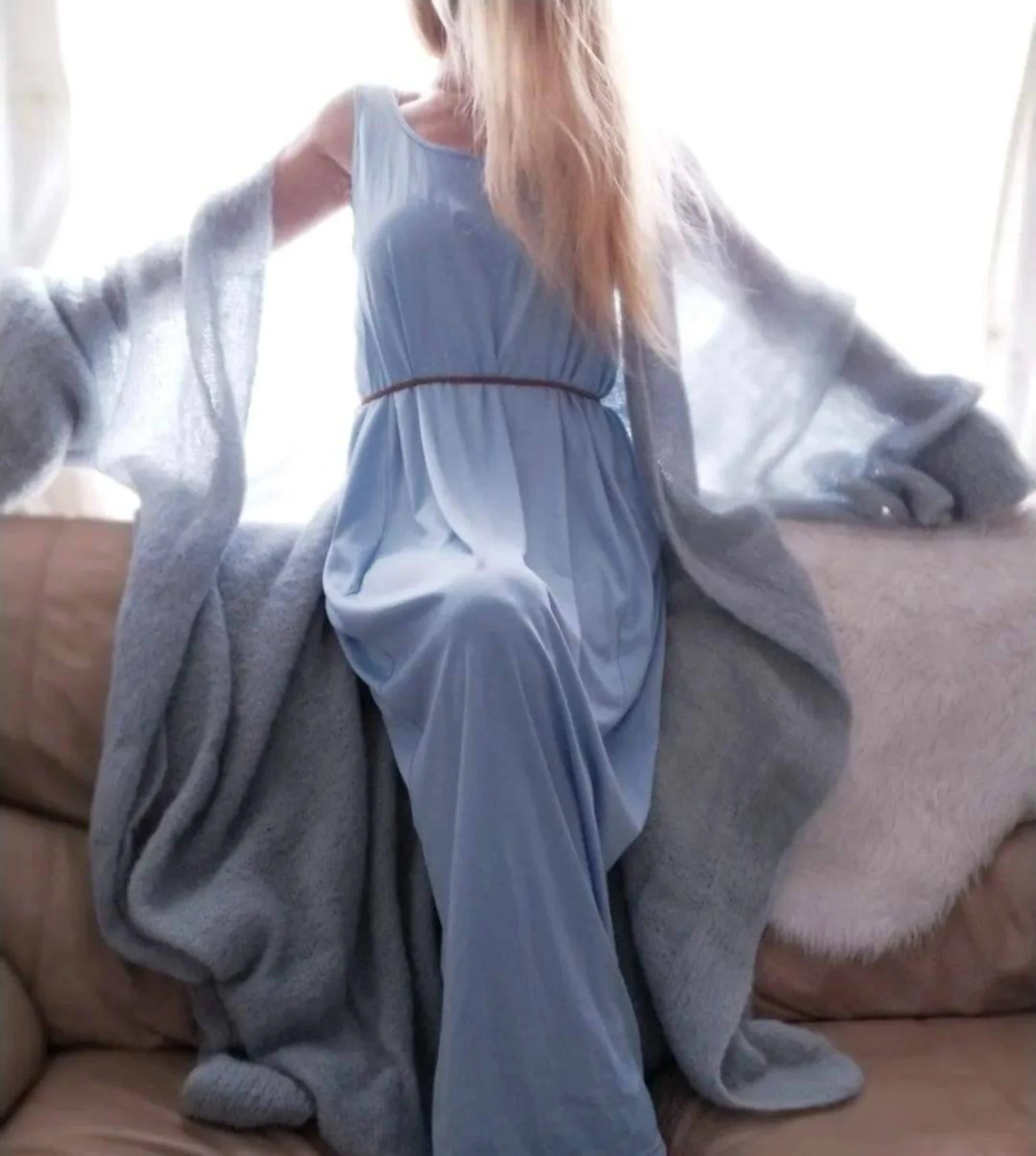 Hand-knitted alpaca and silk cardigan: voluminous, puffed sleeves