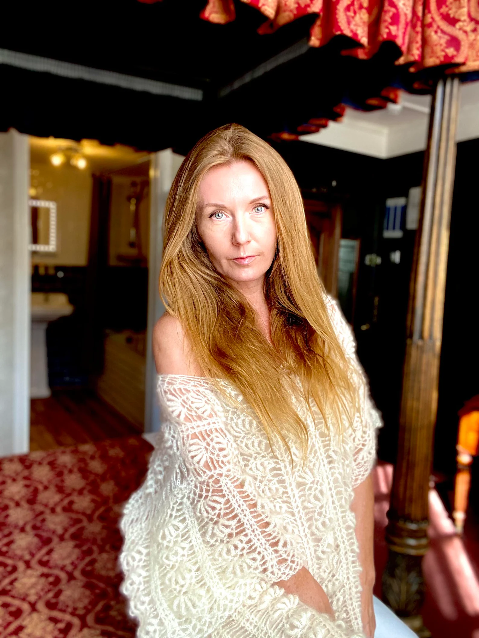 Handmade Crochet mohair silk Tunic Dress: Boho Lace S/M