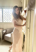 Handmade Long Lace hand knitted dress - Cashmere Merino blend, Sheer Boho, Beachwear, Limited edition size XS-M
